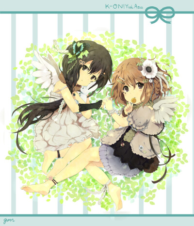 gum_(artist) hirasawa_yui k-on! lolita_fashion nakano_azusa wings