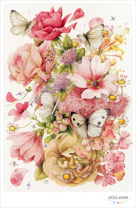 Bastin Marjolein水彩田园花鸟植物插画欣赏