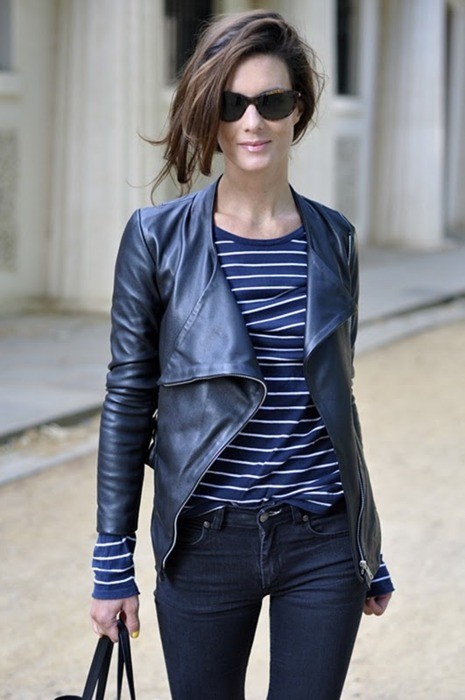 stripes + leather