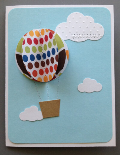 Pop Up Air Balloon Card for Any Occasion - Set of 5 with Clear Envelopes