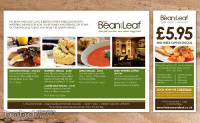 Restaurant Brochure Design Inspiration - The Bean and Leaf