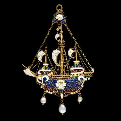 Reinhold Vasters, Ship pendant, c.1860 (source).