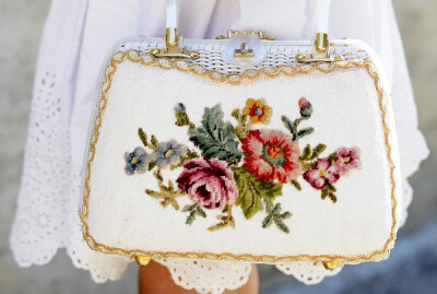 vintage cross stitch bag