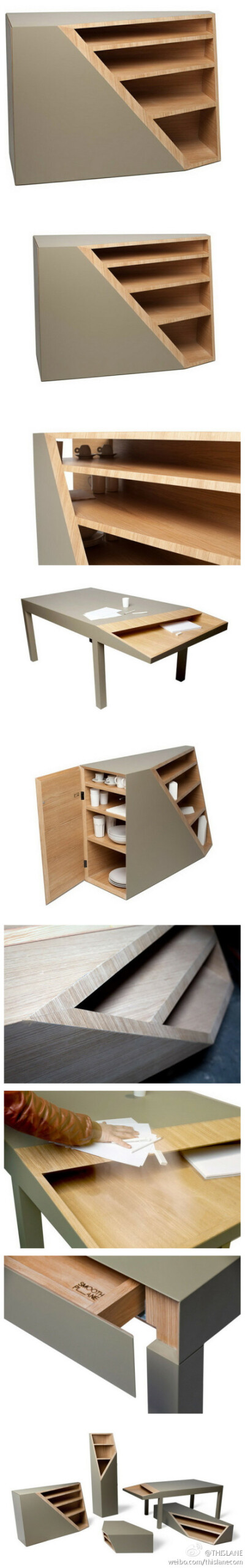 意大利设计师 Alessandro Busana设计了一系列切线（cutline）家具，围绕着一般家具款式，进行了大胆激进的“切割”概念设计，切角的设计感觉让人觉得很新鲜，整体感觉也非常简洁。