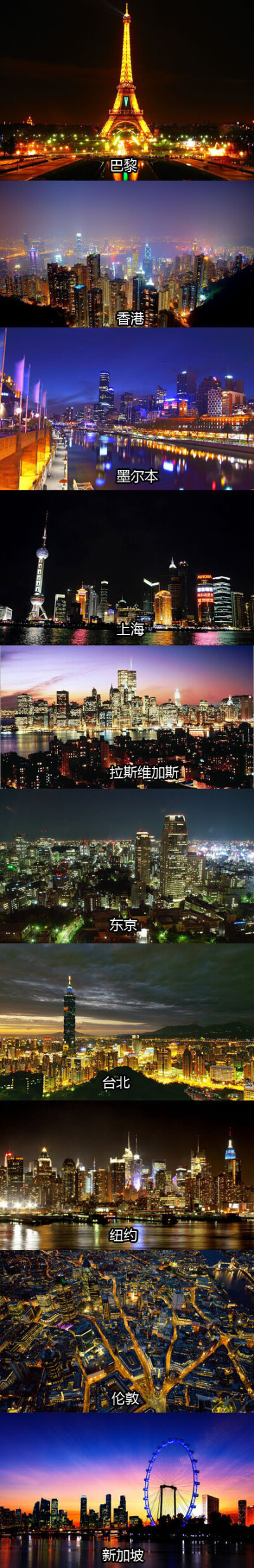 全世界最美的10大夜景，你去过哪个城市呢？~~~~