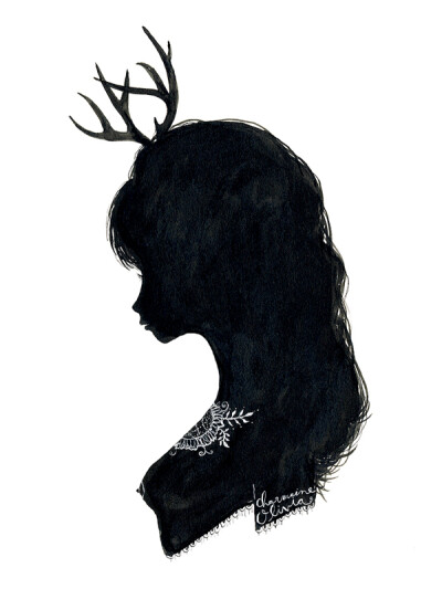 Antler Silhouette Charmaine Olivia插画