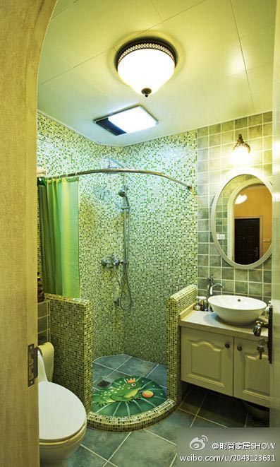 马赛克~浴室~清爽绿色