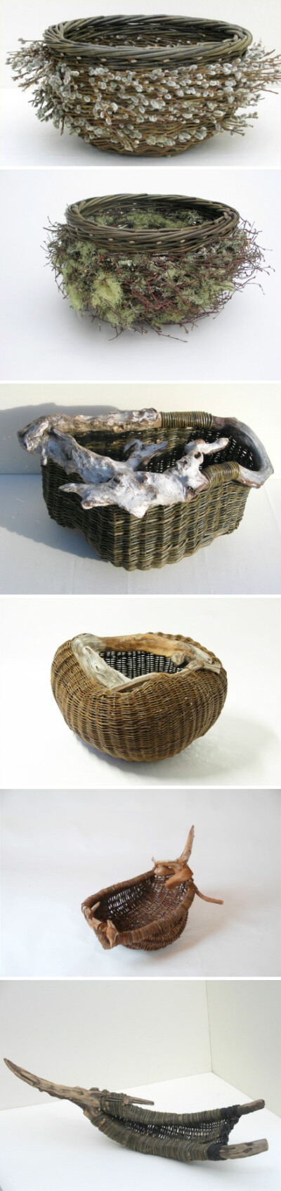 来自爱尔兰手工艺人Joe Hogan的编织作品，就地取材，以柳藤、树根、动物骨骼等为材料。官网&gt;http://www.joehoganbaskets.com/