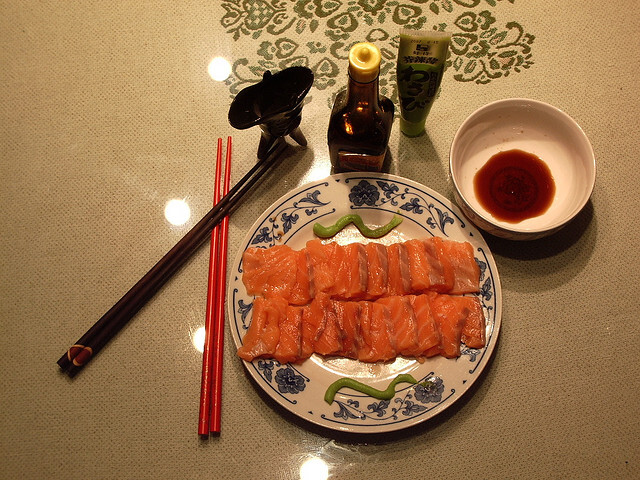 Raw Salmon Slices