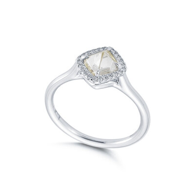 Grace ring featuring a 1.38ct rough diamond accented with 0.06cts of micro pavé diamonds in platinum. Gorgeous :)