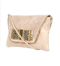  TOPSHOP 绒面蝴蝶结真皮单肩斜挎包