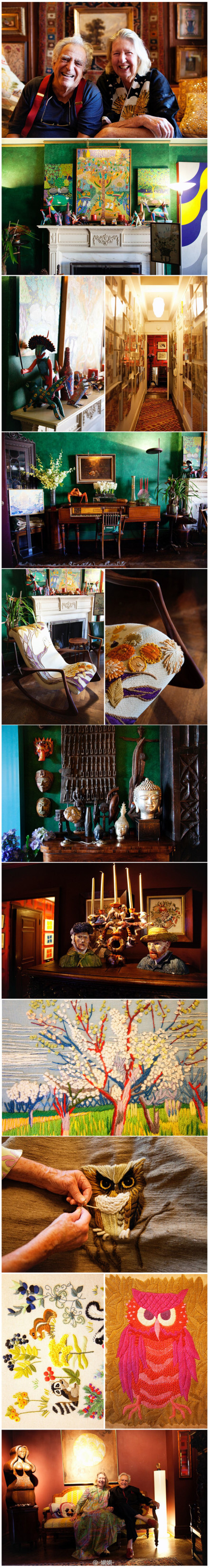  Erica wilson(刺繡設計師)和Vladimir kagan(傢具設計師)紐約的家