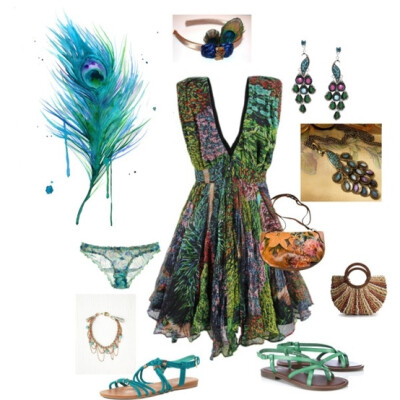 Pretty as a Peacock, created by jane-strother-george on Polyvore by ernestine