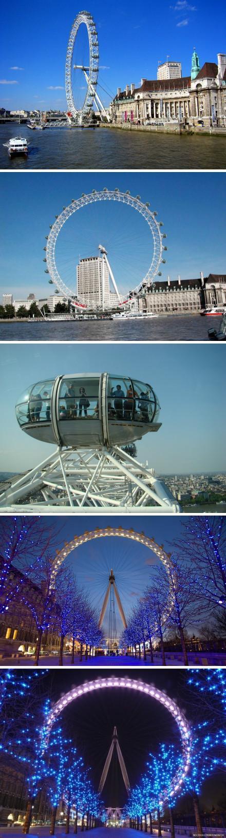 伦敦眼 全称英国航空伦敦眼（The British Airways London Eye）又称千禧之轮是世界上首座、也曾经是世界最大的观景摩天轮?！奥锥匮邸笔锹锥刈钗稳说墓酃獾?，耸立于泰晤士河南畔的贝兰斯区，面向威斯敏斯特宫与大本钟。它是现在世界第三大摩天轮，是伦敦的地标。酷旅图 ：http://www.coollvtu.com