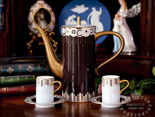 全新英国制Minton 2006 托莱多Toledo奢华设计咖啡茶具五件组