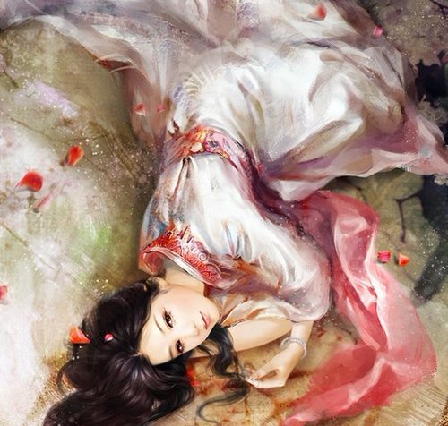 缕缕青烟芳草渡， 丝丝微雨杏花村。 芙蓉如面柳如眉， 回眸一笑倾城醉。