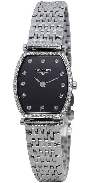 LONGINES浪琴嘉岚系列镶钻石英女表L4.288.0.58.6，除了拥有夺人眼球的外观设计外，在走时的精准性上同样出色卓越。独特的刻度韵味盎然，时刻突显女士们贵族般的气息。