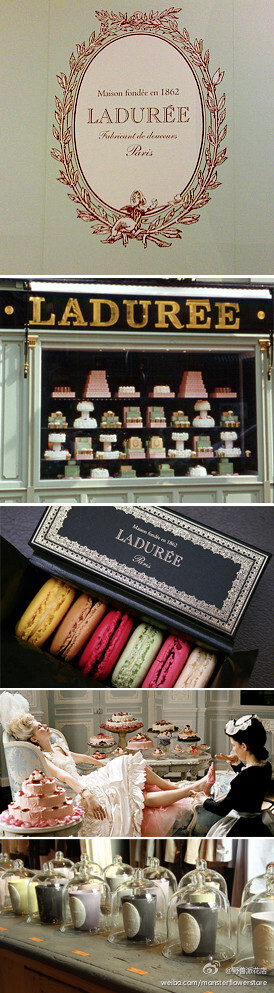 @野兽派花店：Laduree, 始于1862年的巴黎最驰名糕饼铺。它的茶室，是花都游历必到之处，它的马卡隆，亦是最传统手信。。。Laduree 的香氛蜡烛，灵感来自于自家甜点，是属于淑女的甜梦。