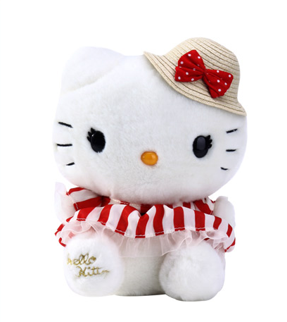 Hello Kitty/凯蒂猫夏日条纹公仔系列毛绒玩具礼物