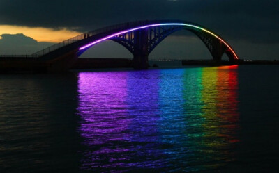 The Xiying Rainbow Bridge Taiwan rainbows light installation bridges