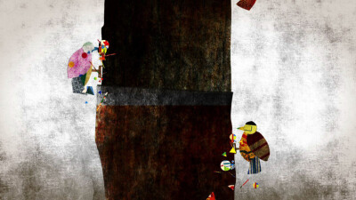 takaharu shimizu: art collage animations 艺术拼贴