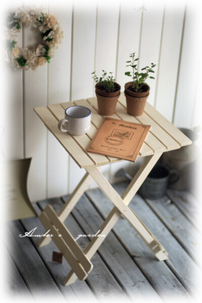 日本。zakka。自然旧木风。折叠小木桌。小边桌。