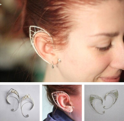 精灵耳环 超酷的耳环，像是精灵的耳朵。 Via LikeCool