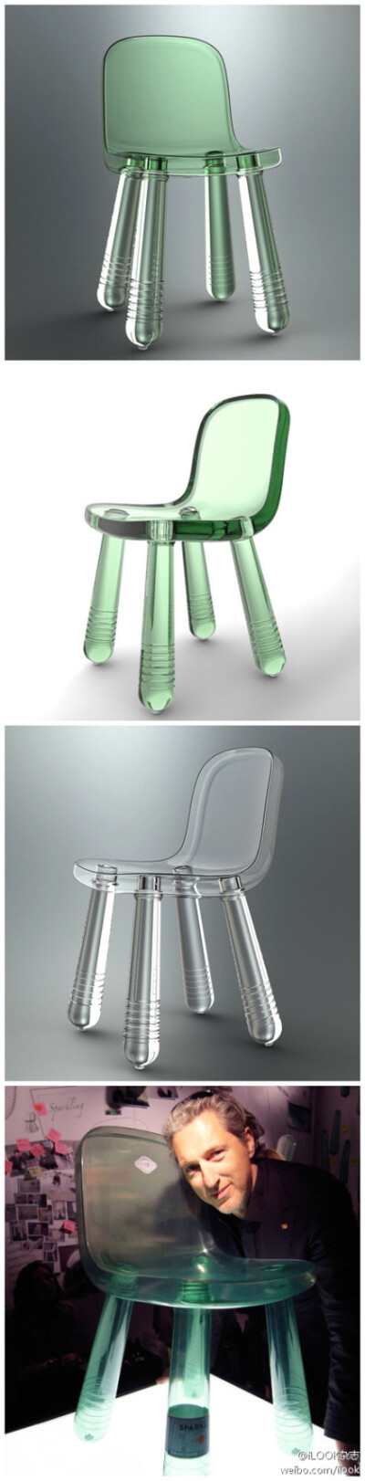 【最轻座椅-Sparkling chair】： 意大利家具品牌Magis无疑给人带来了很多惊喜！大师Marcel Wanders设计的Sparkling座椅利用制造普通矿泉水瓶子的吹塑工艺制成，外形犹如塑料水瓶。不到1kg的重量，使它成为目前最轻的…