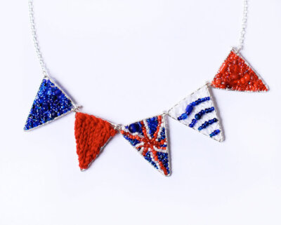 British Bunting Beaded Necklace