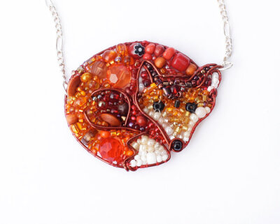 Gorgeous Fox Beaded Necklace: MADE TO ORDER