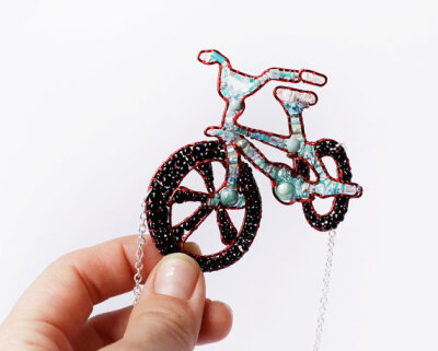 BMX Bike Beaded Necklace: Made To Order