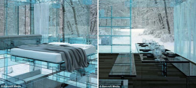 英国建筑师设计出透亮全玻璃套房