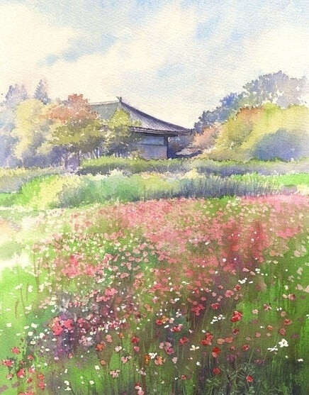 Mxx,、手绘、日本、宫崎骏、动画背景、舒服、治愈、画、爱物