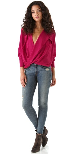 Funktional Silk Fold Front Top