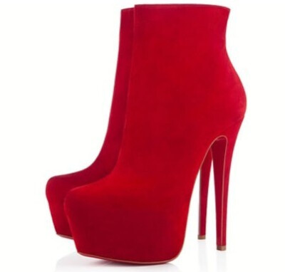 Christian Louboutin [Daf Booty] Red Suede Heel Height: 160mm