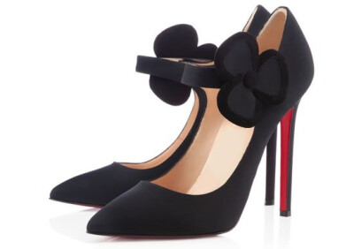 Christian Louboutin [Pensee] Black Crepe/Satin/Lurex Heel Height: 120mm