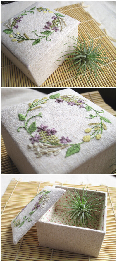 手工刺绣布盒，盛夏。http://item.taobao.com/item.htm?id=19207628187