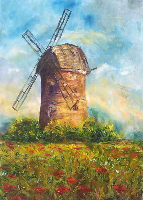 wiatrak_windmill_by_ENERGIA1、插画、唯美插画、Illustration、唯美插画选辑一