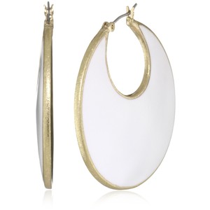 Kenneth Cole New York "Modern Blanc" White Resin Gypsy Hoop Earrings