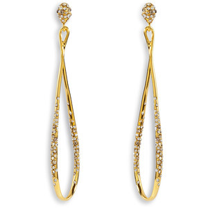 ALEXIS BITTAR Gold Long Orbiting Drop Earrings