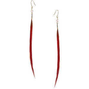 Orelia Long Sleek Feather Earrings