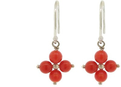 Ten Thousand Things Coral Flower Earrings - Silver