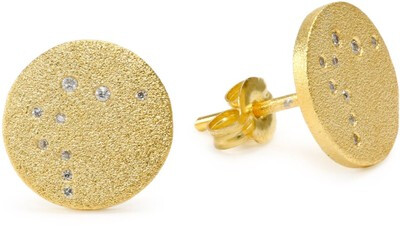 Ella Poe "Constellations" 14k Vermeil Aquarius Stud Earrings