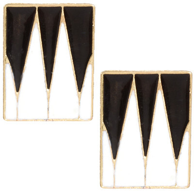 Asos Zig Zag Piano Enamel Stud Earrings