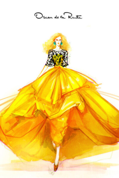 oscar de la renta 手绘版，