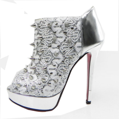 Christian Louboutin Bootie Bridget's Back Spiked Sliver Heel Height: 140mm