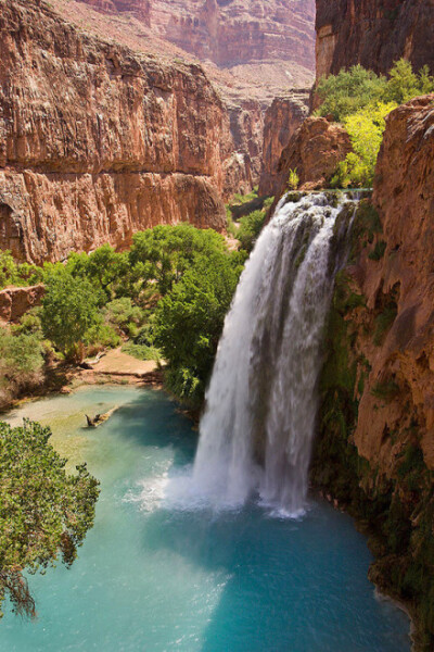 美国亚利桑那州的哈瓦苏瀑布Havasu Falls