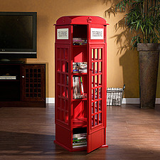 英国电话亭伦敦怀旧风红色CD柜储物柜书柜收纳柜柜类置物柜