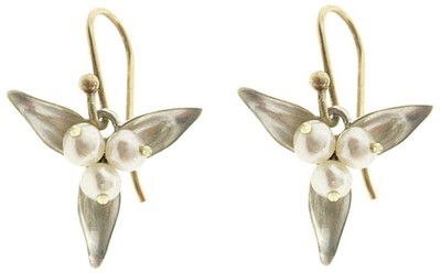 Annette Ferdinandsen Small Silver Quince Bud Earrings With Pearls