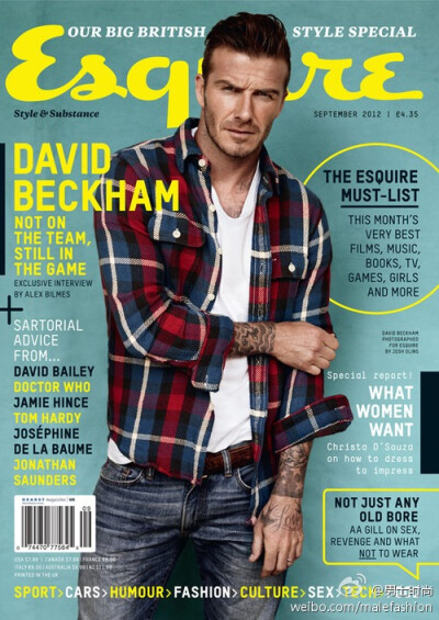 【男士时尚】David Beckham by Josh Olins for Esquire UK, September 2012:~！